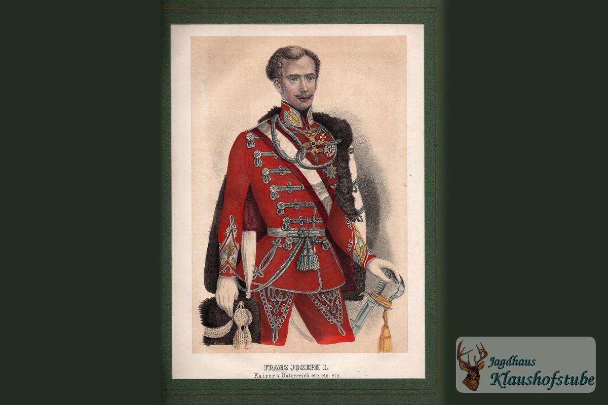 Kaiser Franz-Josef I., kolorierte Tonlithografie, 1855