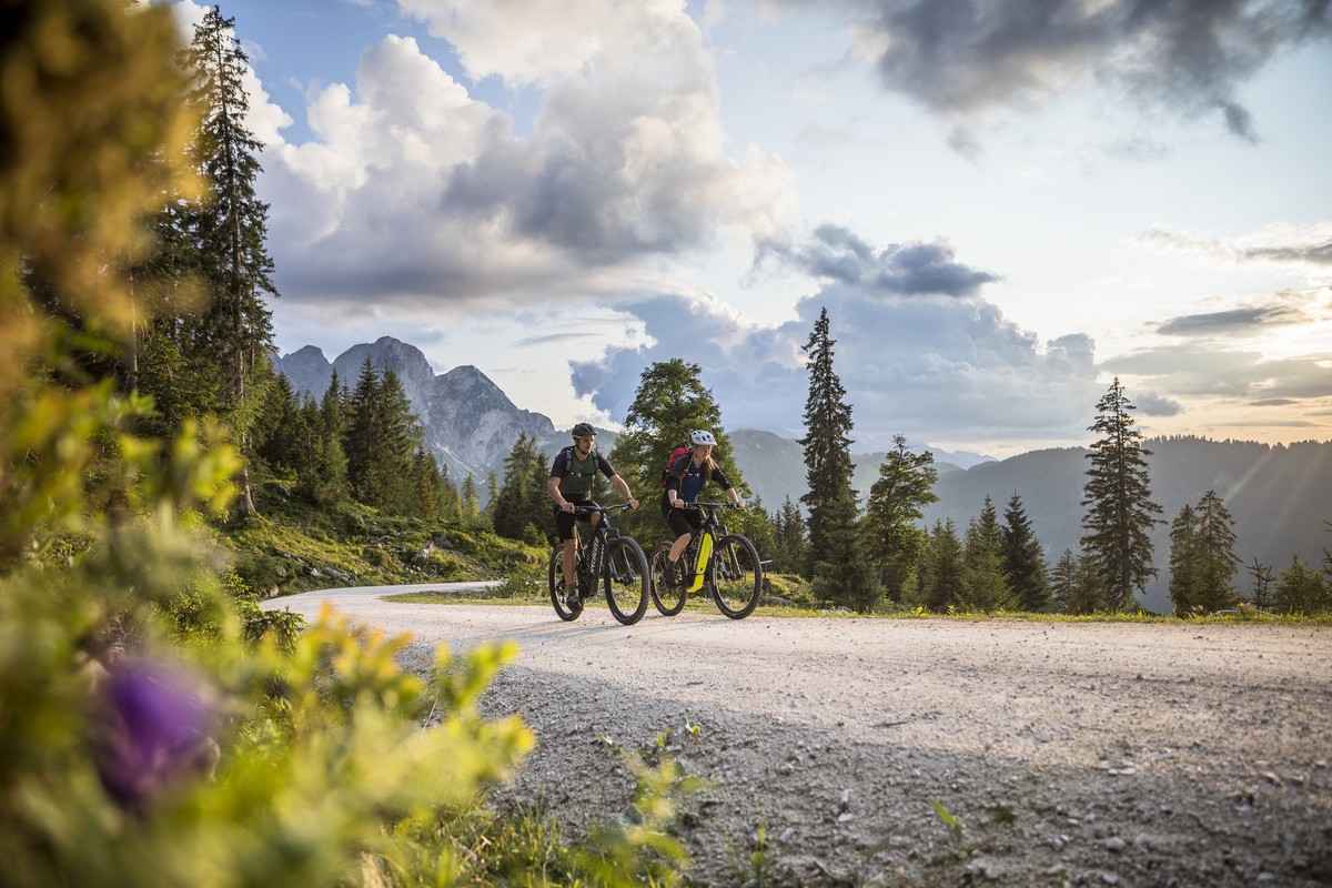 Ebiker vor dem Gosaukamm