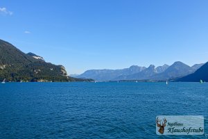 Der Wolfgangsee, 30 Autominuten von uns, ist ein perfektes Surf- und Segelrevier